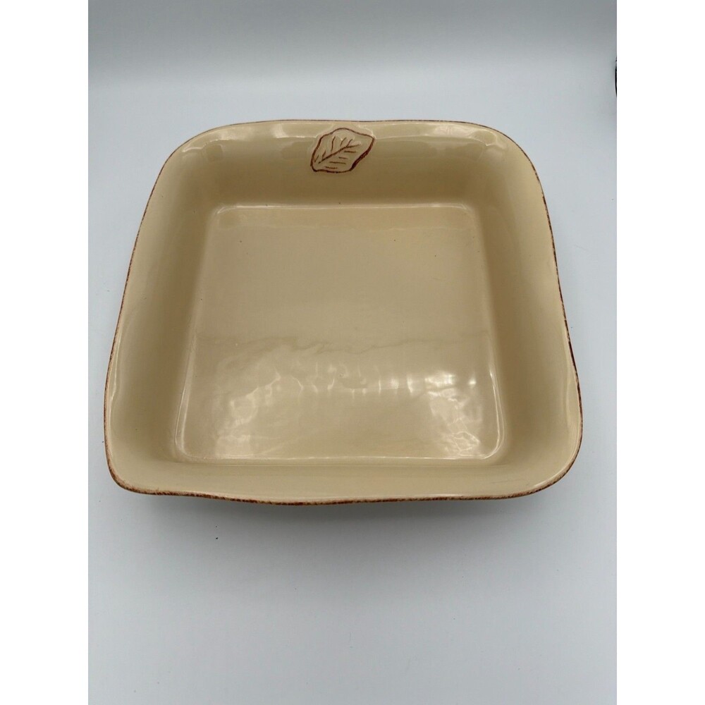 Tastefully Simple Host Collection Square Baking Dish Cream Stoneware